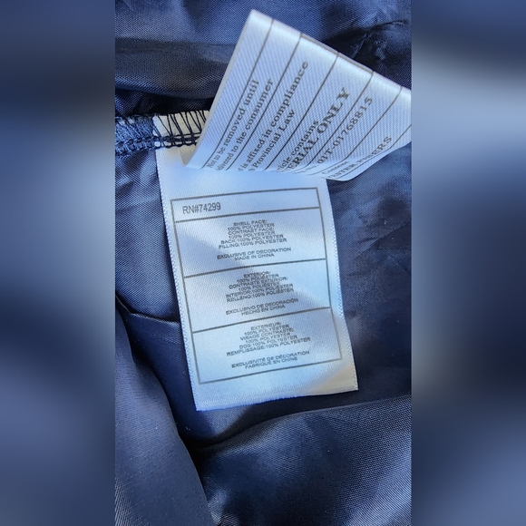 ๐๏ธ๐ท Reebok Poly Woven Quilted full zipped hooded Jacket - Navy Blue - Medium - Picture 7 of 16